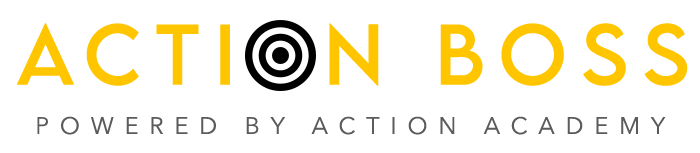 Action Boss Logo Powered by Action Academy