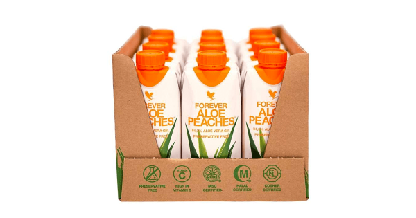 Forever Peaches Drinkable Aloe Vera 12-pack - Forever Living Products